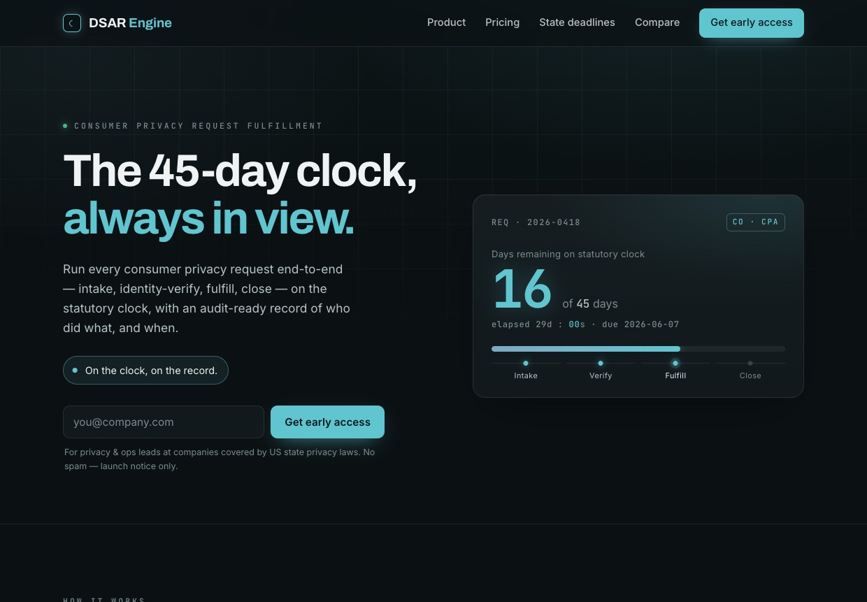 Preview of the DSAR Engine site