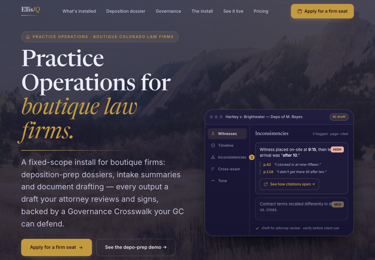 Preview of the EllisIQ site