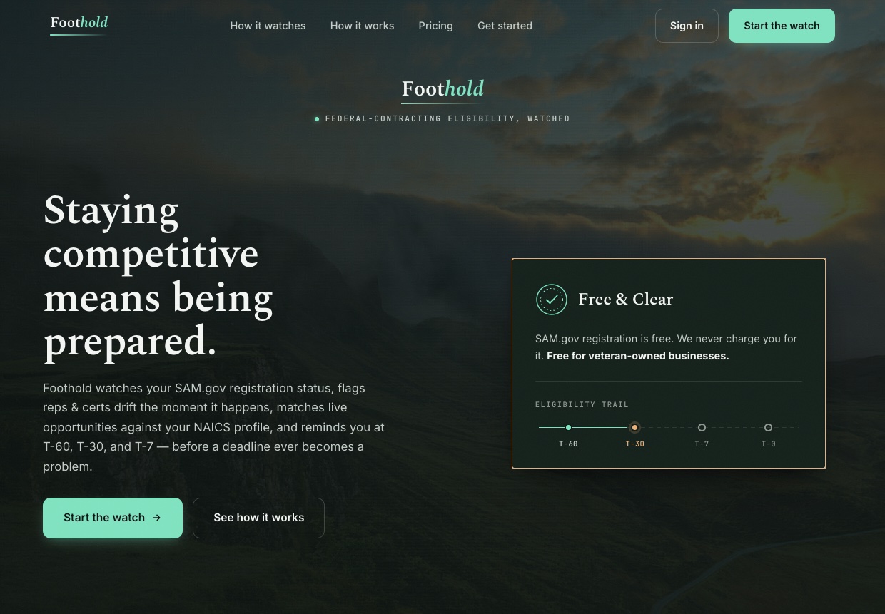 Preview of the Foothold site