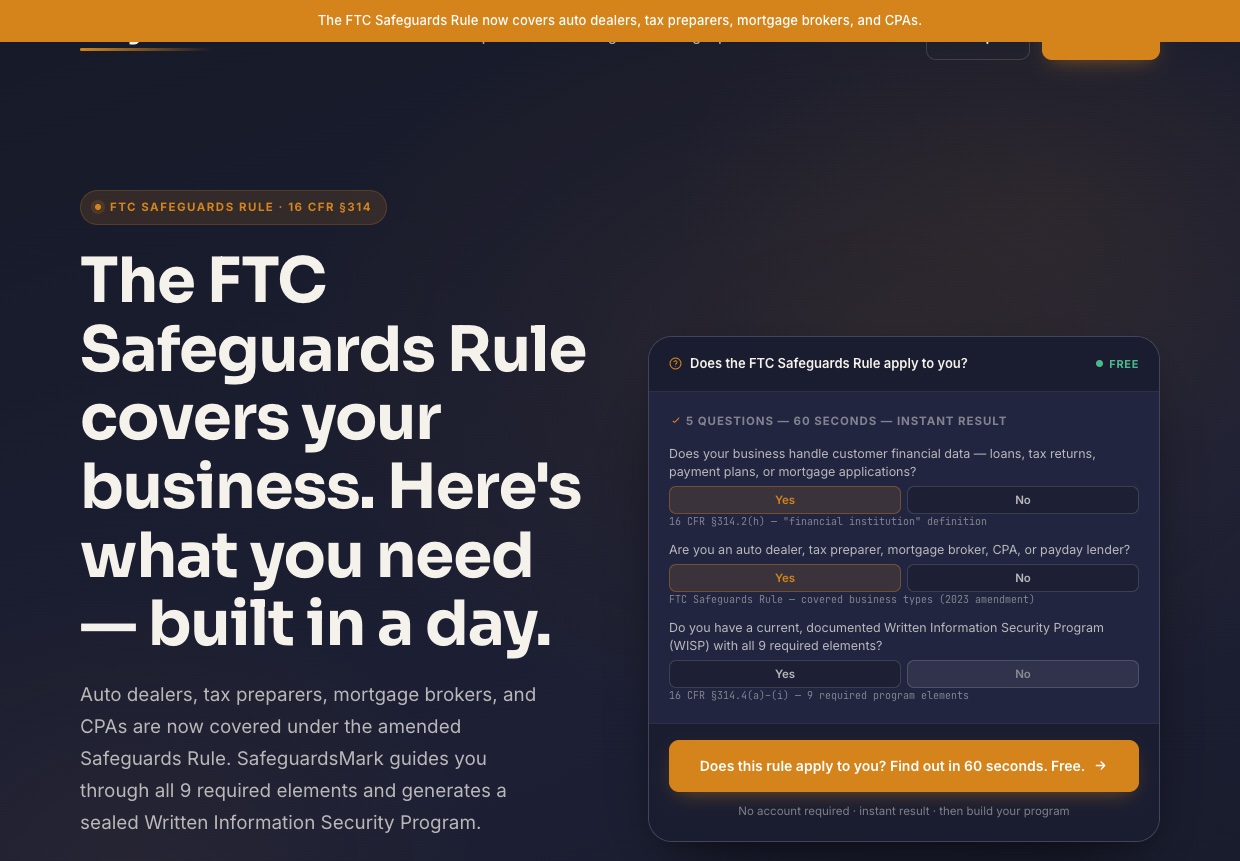Preview of the SafeguardsMark site